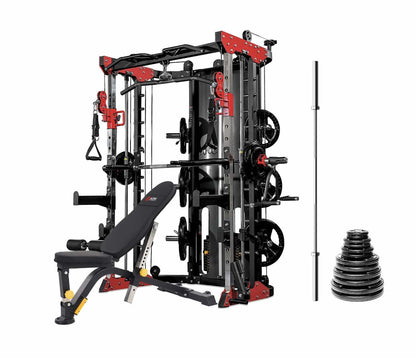 AL-3058 All in One Smith Functional Bundles Strength Altas Strength AL3058 + 300LB Plate Set + AL-4006 Bench  